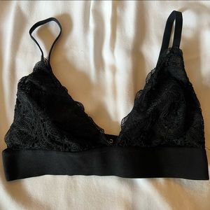 Lively Long-Lined Lace Bralette Black - L